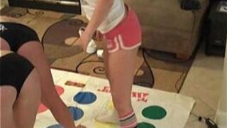Sexy lesbian teens playing twister porn video