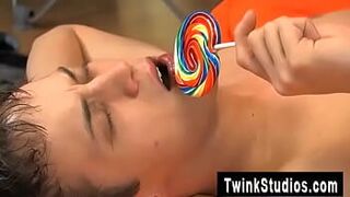 Hot gay sex The sweetie is gobbling and fellating his ample colorful porn video